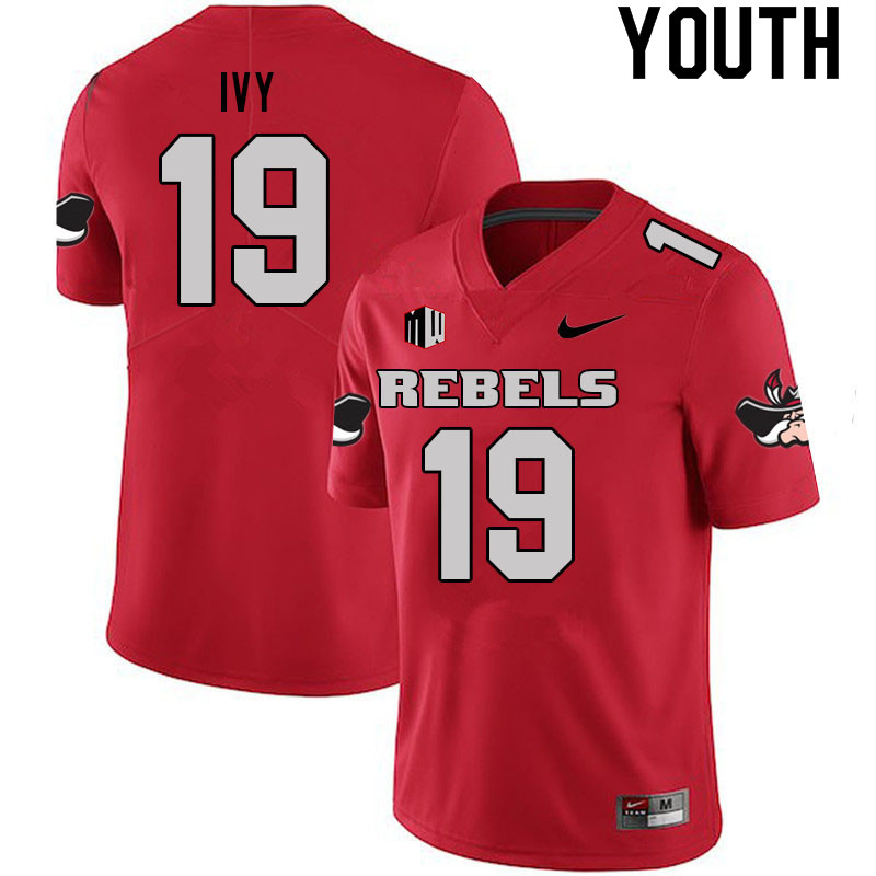 Youth #19 Kevon Ivy UNLV Rebels College Football Jerseys Sale-Scarlet